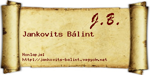 Jankovits Bálint névjegykártya